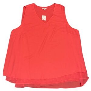 NWT C. Zest 1946 Women's Sleeveless Coral Top Sz 26/28W